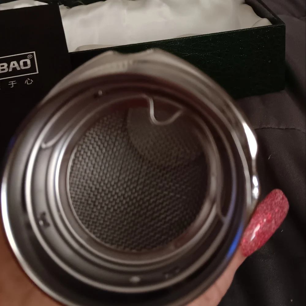 Sterling Silver 999 Inner Bladder Leather Insulation Filter Cup High-end Busines - Picture 5 of 11